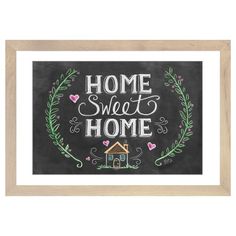 a chalkboard with the words home sweet home