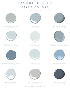 the different shades of paint that are available in various colors and shapes, including blue, gray