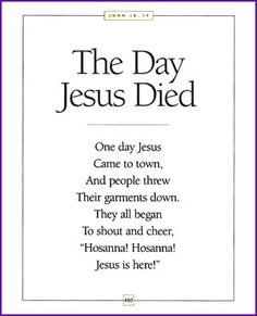 the day jesus died poster with purple border