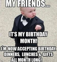 a little boy in a tuxedo saying his birthday is my friends it's my birthday month i'm now accepting