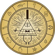 the illuminate wheel with all seeing eye and other symbols on it in gold