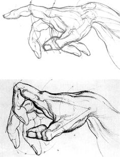 two drawings of hands with one holding the other's hand, and another showing how to