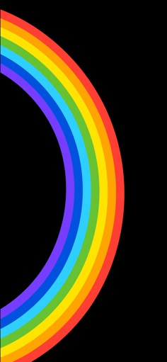 the letter c is made up of multicolored rainbows on a black background