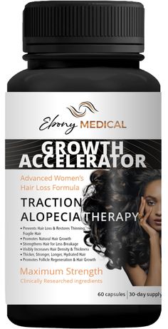 PRICES MAY VARY. Hair Loss and Thinning Hair - Ebony Medical is a natural line of dietary supplements designed to help reduce hair loss and enhance hair growth in women. EM’s hair regrowth formulas help provide intensive nourishment for receding hairlines, breakage around the hairline, excessively thinning hair, and poor hair density. Alopecia pills - EM’s Advanced women’s formula is a revolutionary combination of Traditional Chinese Medicine with modern science Intensive Nourishment - Hair grow Traction Alopecia, Stop Hair Breakage, Healthy Natural Hair Growth, Hair Regrowth Treatments, Vitamins For Hair Growth, Hair Growth Supplement, Hair Growth Serum, Natural Line, Hair Density