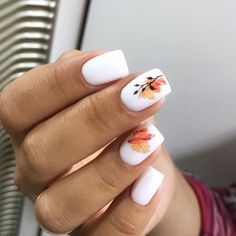 Nail Design Glitter, Simple Gel Nails, Cute Gel Nails, Short Acrylic Nails Designs, Nails Desing, Minimalist Nails, Floral Nails, Short Acrylic Nails, Best Acrylic Nails