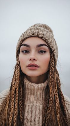 Mastering Beanie Hairstyles: 25 Simple and Stylish Ideas for Effortless Hair Days Beanie Hairstyles Long Hair, How To Wear A Beanie With Curly Hair, Beanie Hairstyles, Effortless Hair, Hat Hair, Effortless Hairstyles, Winter Hat, Hair Day, Cut And Color