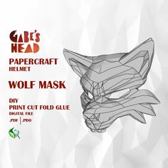 the papercraft wolf mask is designed to look like an animal's head