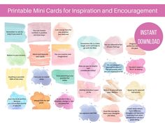 printable mini cards for inspiration and encouraging