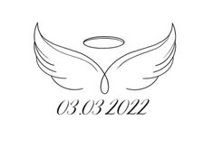 the logo for an upcoming event, with wings in black and white on a white background