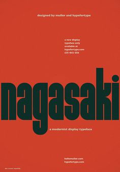 an advertisement for nagasaki in black and red, with the words on it