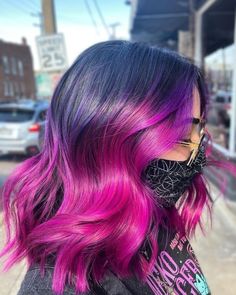 Pink And Purple Hair, Kids Hair Color, Black Hair Ombre, Weekend Hair, Natural Brown Hair, Pink And Black Hair, Pink Ombre Hair