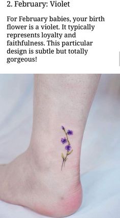 a small purple flower on the ankle is shown in this article about how to get it