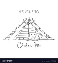 the welcome sign for chicken fala with an image of a pyramid in the background