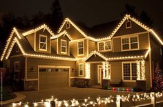 a house with christmas lights all over it