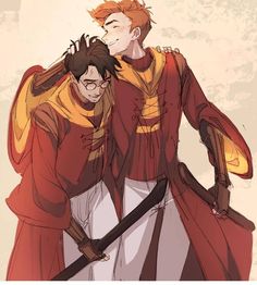 Harry Potter X Ron Weasley Fanart Ship, Book Ron Weasley Fan Art, Harry And Ron Fanart, Ron And Harry Fan Art, Ronarry Fanart, Ron X Harry, Ron Weasley Fan Art, Ron And Harry, Harry And Ginny