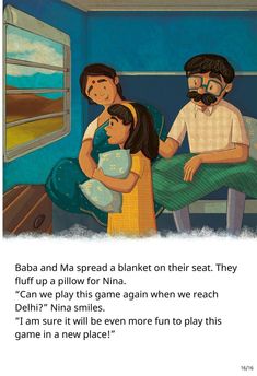 an image of a family in bed with the caption that reads dad and dad spend a blanket on their seat