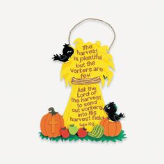 the harvest is plentiful, but the workers are free - thanksgiving ornament