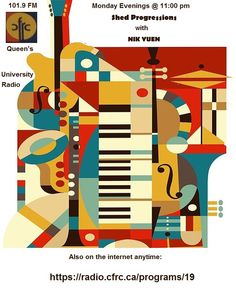 a poster with an image of musical instruments