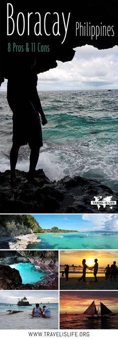 brochure for boracy and the philippines with images of people standing on rocks