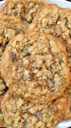 a white plate topped with cookies on top of a table