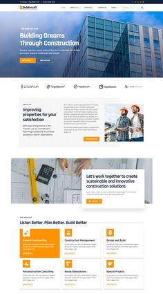 the website design for construction company