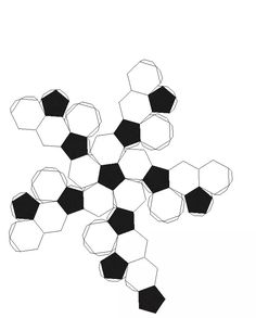 several black and white hexagonal shapes on a white background