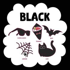 a black poster with different types of bats