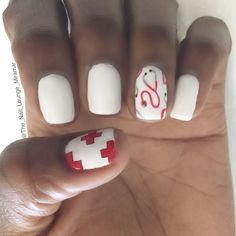 Nurse Nail Art Design, Nurse Design Nails, Nurse Nails Designs, Nurse Graduation Nails