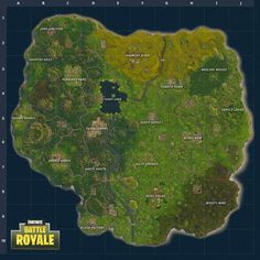 a map of the battle royale location in fortnix, which is located on top of