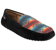 A fab find for carpool duties or evenings inside, these comfy and versatile Pendleton Men's Saltillo Sunset leather slippers feature a flexible driving mock outsole and a rounded toe for everyday ease. From Pendleton. Cozy Slippers Boots, Shoe Size Chart Kids, Pendleton Mens, Indoor Outdoor Slippers, The Venetian, Trending Boots, Adidas Fashion, Slouched Boots, Slippers Cozy