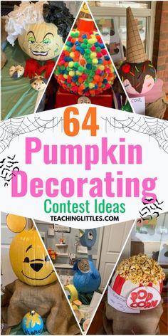 pumpkin decorating contest with images of stuffed animals