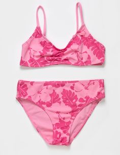 ROXY All About Sol Girls Bralette Bikini Set - PINK | Tillys Preppy Bathing Suit, Preppy Swimsuit, Roxy Swimsuit, Pretty Swimsuits, Trendy Swimsuits, Trendy Outfits For Teens, Cute Bathing Suits, Summer Swim Suits, Cute Swimsuits