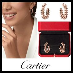 直営店購入【Cartier】（カルティエ）  CLASH DE CARTIER EARRINGS SMALL MODEL クラッシュ ドゥ カルティエ イヤリング、SM  相反するものの融合。それが、クラッシュ ドゥ カルティエです。クラシックなフォルムとそこからの解放、削ぎ落されたラインと有り余るエネルギー、真面目さとちょっと羽目を外す感覚。こうした相反するものを同時に主張するジュエリーです。  クラッシュ ドゥ カルティエ イヤリング、SM、ピンクゴールド750/1000。幅：6.4mm。内径：16.2mm Cartier Clash Earring, Cartier Earrings, Silver Jewellery Indian, Grammy Awards, Luxury Outfits, 18k Rose Gold, Dream Wardrobe, Luxury Handbags, Indian Jewelry