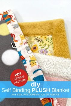 the front cover of a sewing pattern for a self binding plush blanket