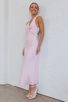 Pink Long Dresses, Light Pink Midi Dress, Pastel Pink Bridesmaid Dresses, Leavers Party, Light Pink Maxi Dress, Beach Wedding Pink, Long Pink Dress, Fancy Clothing, Pastel Pink Weddings