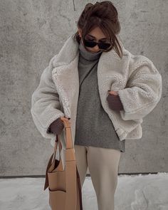 Teddy coat h&m Oversized Beige Chunky Knit Outerwear, Oversized Beige Knit Outerwear, Cozy Oversized Beige Outerwear, Zara Cream Puffer Coat, Zara Teddy Coat, Teddy Coat, H&m, Sweater Dress, Instagram Photos