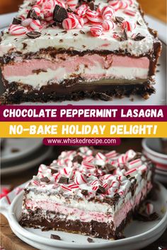 Chocolate Peppermint Lasagna is the ultimate no-bake holiday dessert! Layers of Oreo crust, peppermint cheesecake, chocolate pudding, and whipped topping make this treat festive, easy, and irresistibly delicious. Perfect for Christmas gatherings! Chocolate Peppermint Layered Dessert, Layered Chocolate And Peppermint Cream Delight, Peppermint Lasagna Dessert, Peppermint Oreo Dessert, Chocolate Lasagna Recipe Easy, Chocolate Peppermint Lasagna, No Bake Dessert Lasagna, Peppermint Oreo Cheesecake, New Years Dessert Ideas Easy