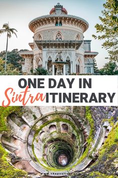 a spiral staircase with the words one day in sintra itinerary