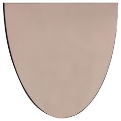 an oval shaped mirror with black trim around the edges and bottom edge, on a white background