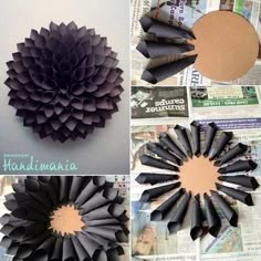 several pictures of different types of paper flowers