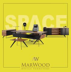 an office furniture advertisement with the words space on it