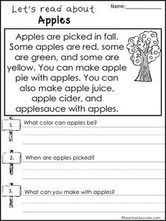 an apple tree worksheet with the words apples