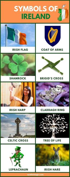 the symbols of ireland are shown in this poster