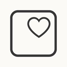 a square icon with a heart in the center