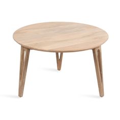 a round wooden table with two legs and a small circular wood table on the top