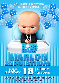 the boss baby boy birthday party poster