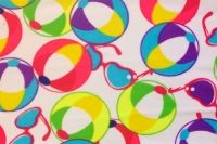 an image of multicolored glasses on white paper with blue, green, yellow and red circles