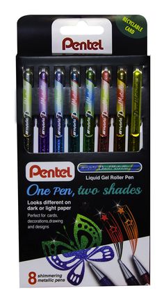 the pentel one per, two shades marker pens are packaged in a card package