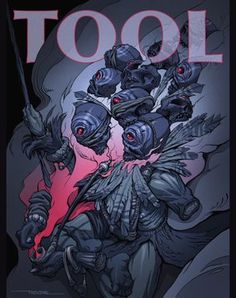 a poster hanging on the wall in front of a door that says, tool