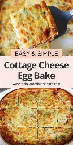 an easy and simple cottage cheese egg bake is the perfect way to use up leftover eggs